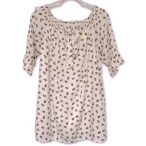 off the shoulder cream floral dress, size small